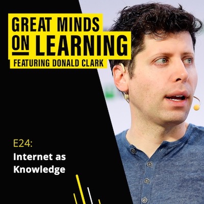 Great Minds on Learning podcast ident with image of Sam Altman