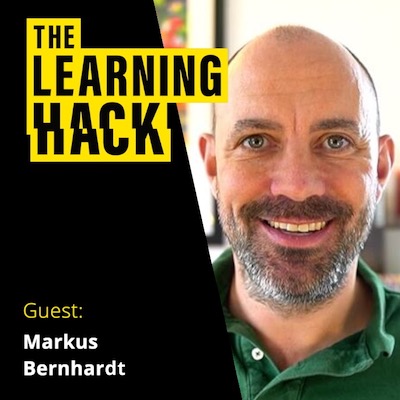 Learning Hack podcast ident with photo of Markus Bernhardt