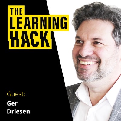 Learning Hack podcast ident with photograph of Ger Driesen