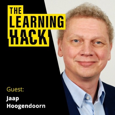 The Learning Hack podcast ident with photograph of Jaap Hoogendoorn