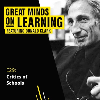 Great Minds on Learning podcast ident with photograph of Ivan Illich