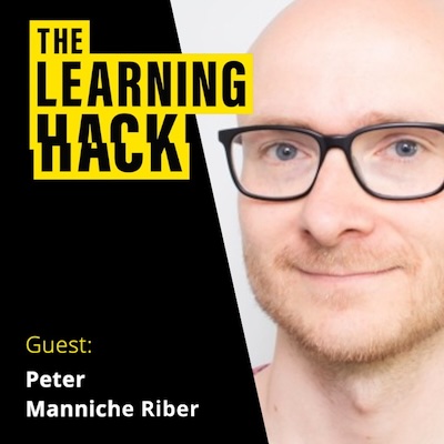 The Learning Hack podcast ident with photograph of Peter Manniche Riber