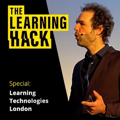 The Learning Hack podcast ident with photograph of Thimon de Jong