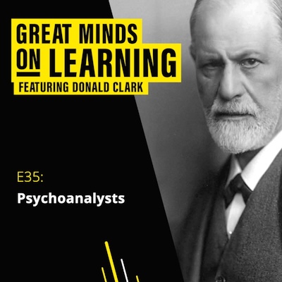 Great Minds on Learning podcast ident with photograph of Sigmund Freud