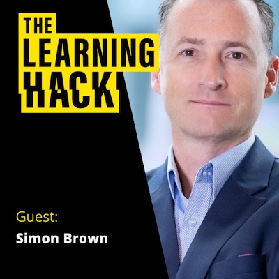 The Learning Hack podcast ident with photograph of Simon Brown