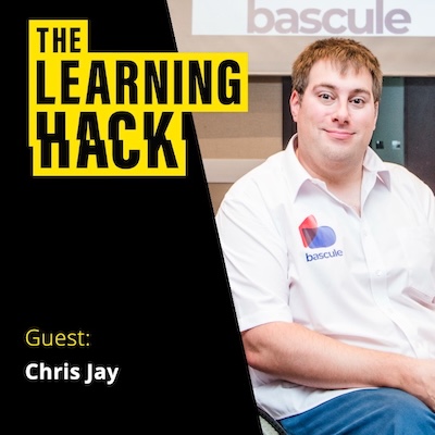 The Learning Hack podcast ident with photograph of Chris Jay