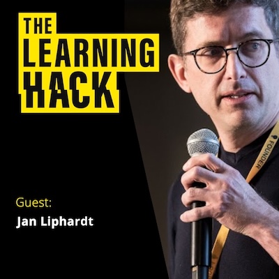 The Learning Hack podcast ident with photograph of Jan Liphardt