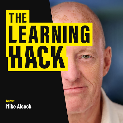 The Learning Hack podcast ident with photograph of Mike Alcock